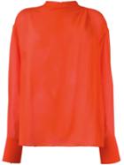 Emilio Pucci Semi-sheer Blouse, Women's, Size: 42, Yellow/orange, Silk