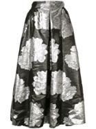 Ingie Paris Floral Metallic Skirt - Black