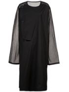 Yohji Yamamoto Collarless Shirt Coat - Black
