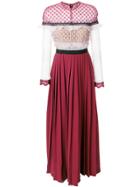 Self-portrait Lace Trim Maxi Dress - Multicolour