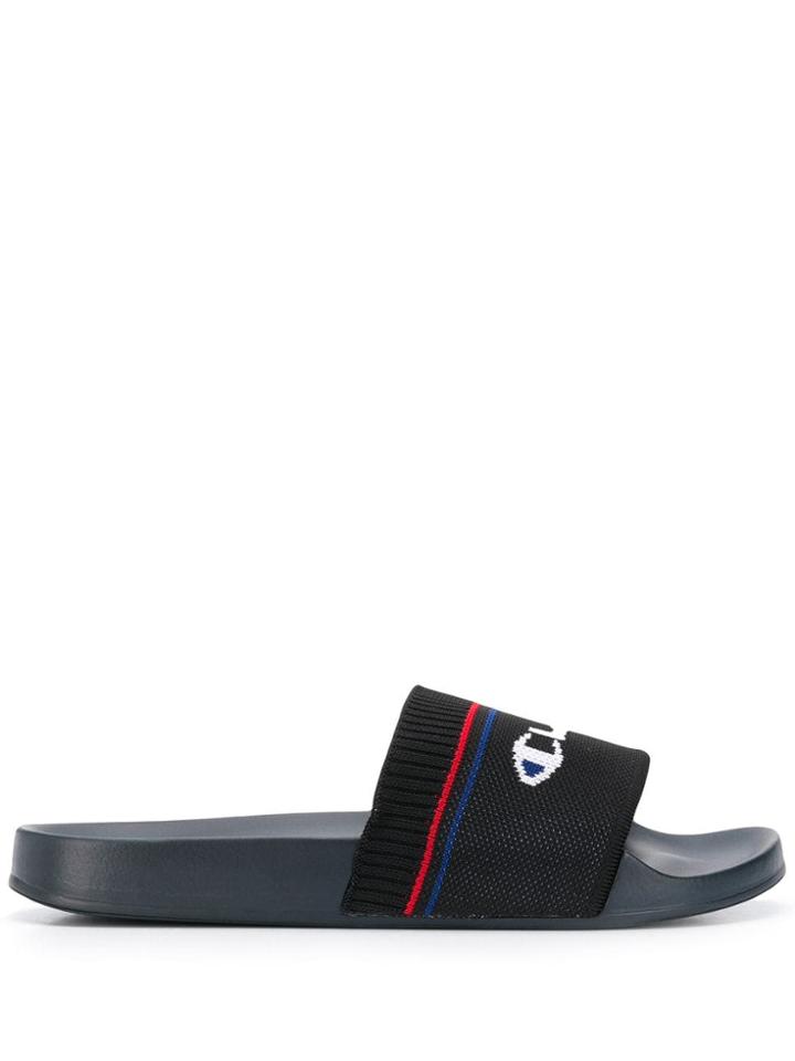 Champion Logo Slide Sandals - Black