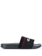 Champion Logo Slide Sandals - Black