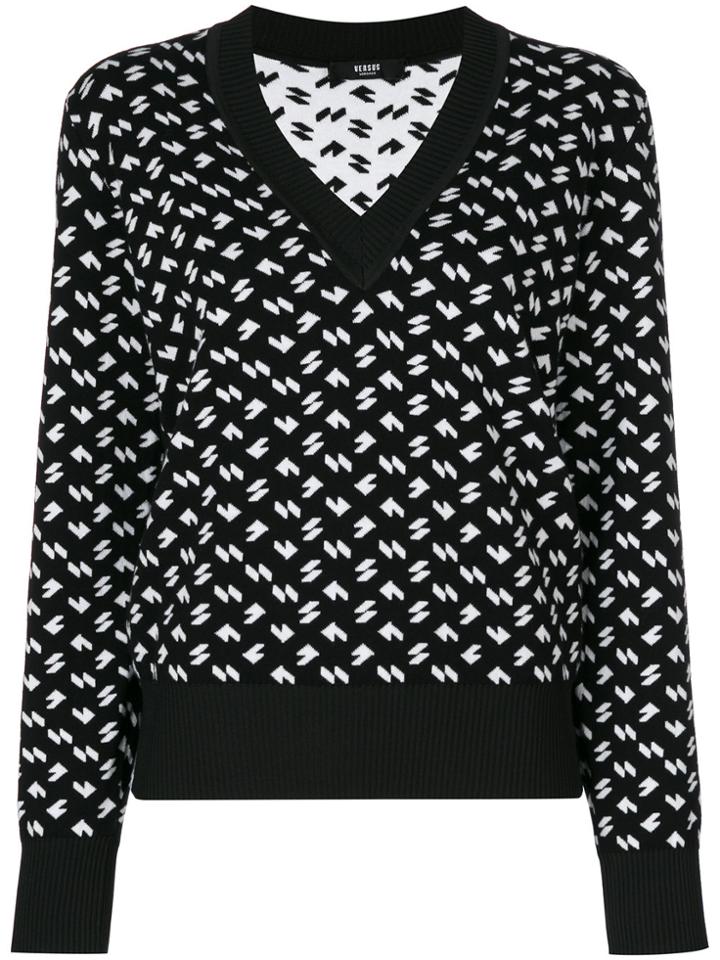 Versus V-neck Jumper - Black