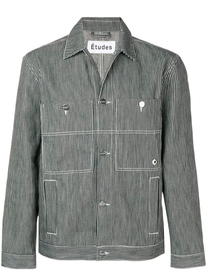 Études Pinstriped Jacket - Black