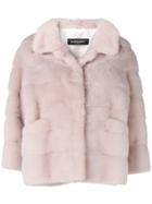 Simonetta Ravizza Classic Collar Fur Jacket - Pink & Purple