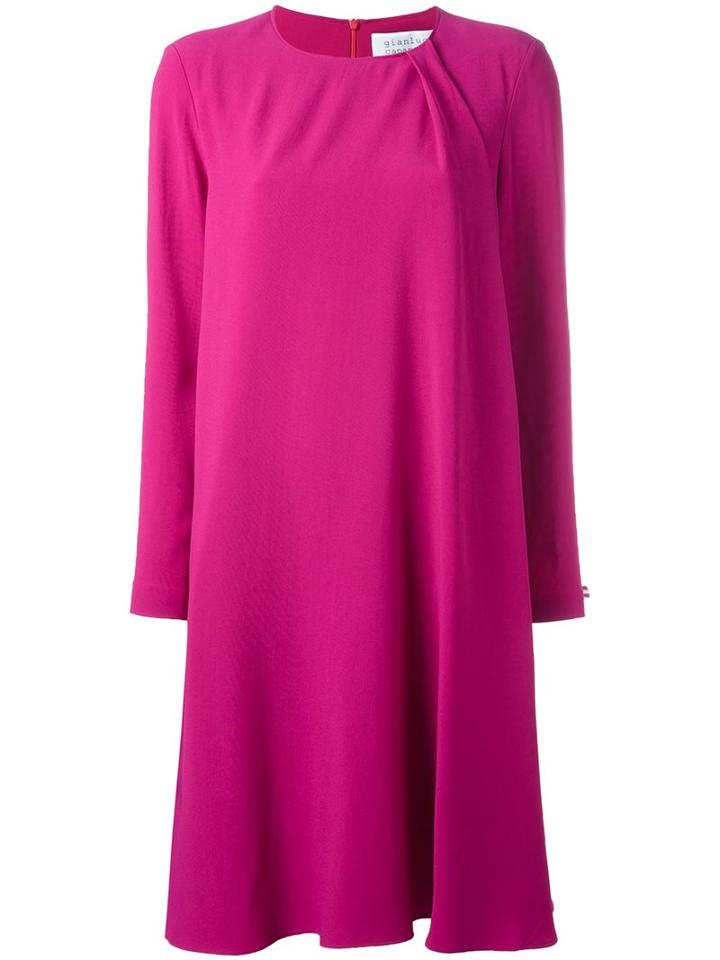 Gianluca Capannolo Shift Dress, Women's, Size: 44, Pink/purple, Nylon/acetate/viscose