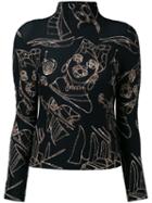 Printed Jumper - Women - Polyester - One Size, Black, Polyester, Issey Miyake Cauliflower