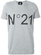 No21 Logo Print T-shirt, Men's, Size: L, Grey, Cotton