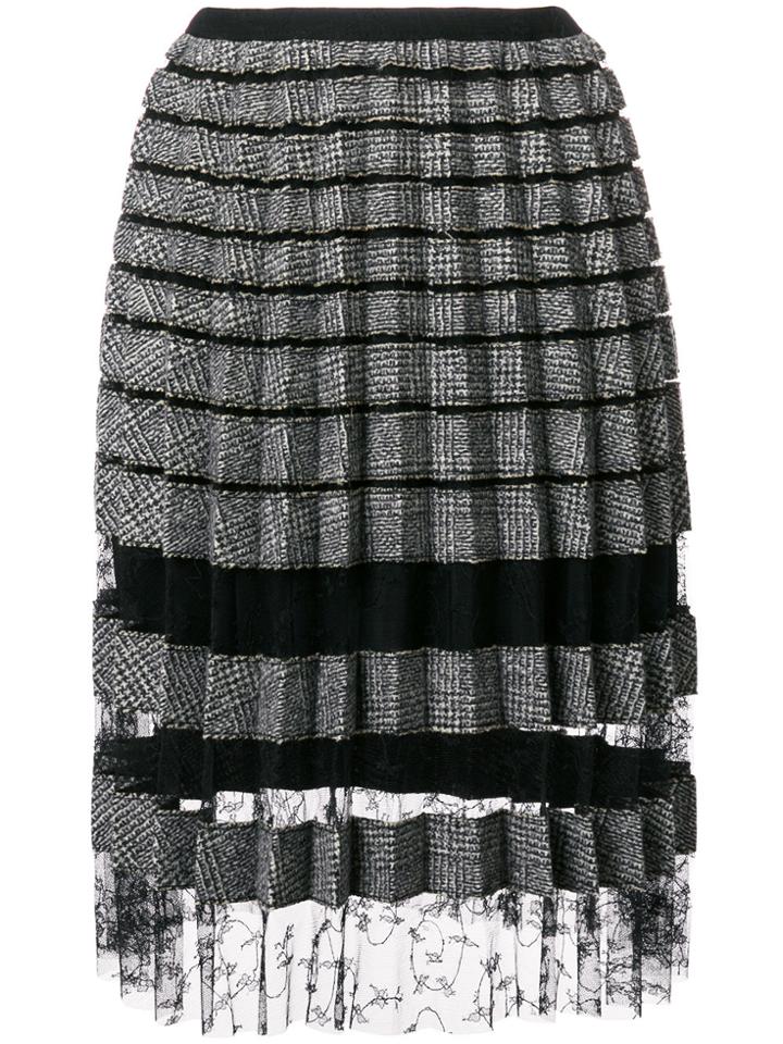 Ermanno Scervino Pleated Metallic Skirt - Grey