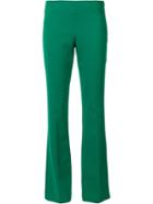 Trina Turk Tailored Flared Trousers, Women's, Size: 6, Green, Polyester/viscose/cotton/spandex/elastane