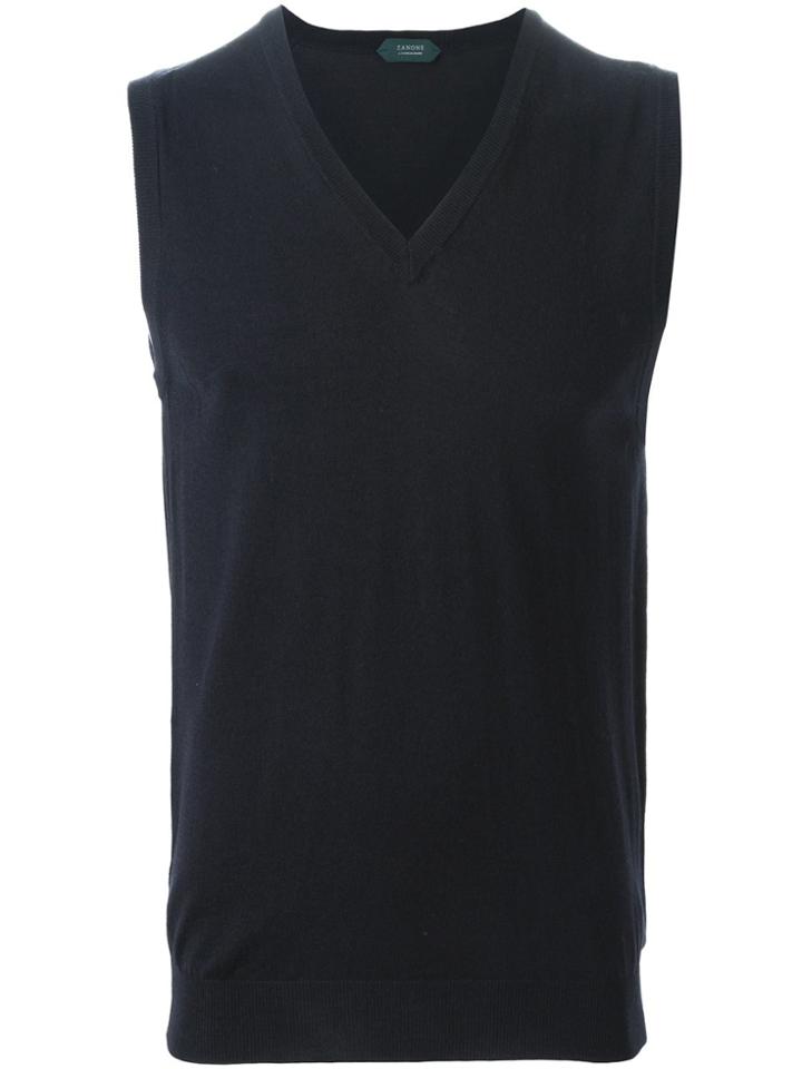 Zanone Knitted Tank Top - Blue