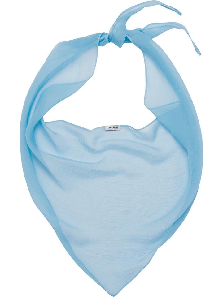 Miu Miu Chiffon Neck Scarf - Blue