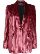 Ann Demeulemeester Striped Textured Blazer - Pink