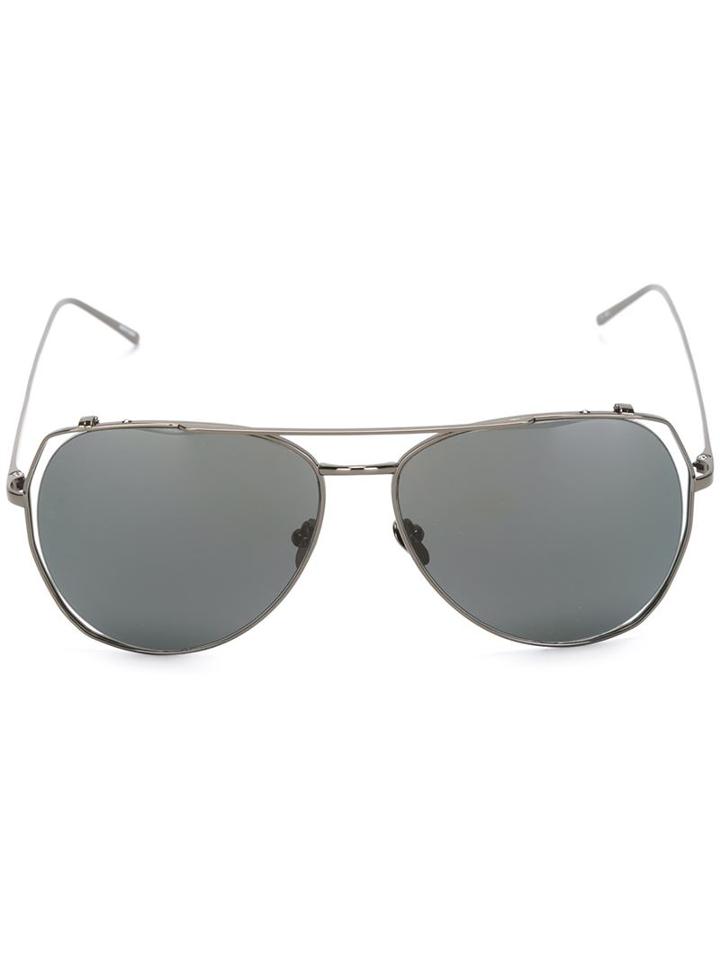 Linda Farrow Cut-out Aviator Sunglasses