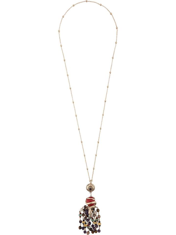 Etro Beaded Pendant Necklace - Multicolour