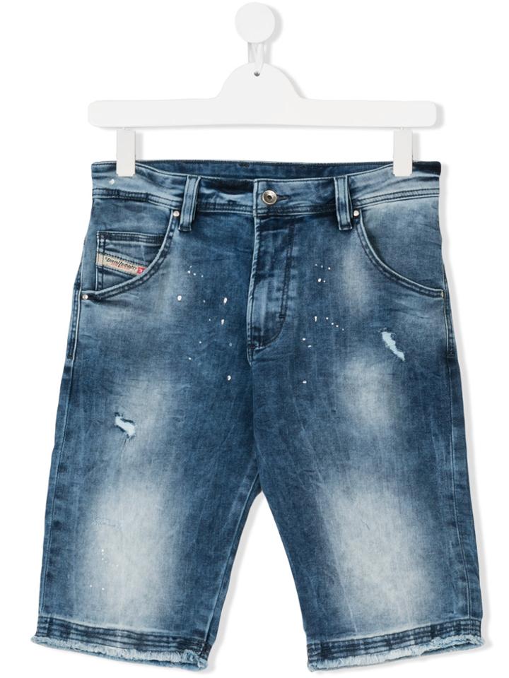 Diesel Kids Denim Shorts - Blue