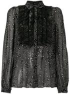 Giambattista Valli Lace Ruffle Detail Shirt - Black
