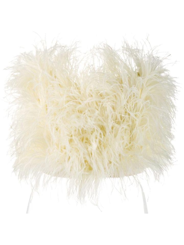 Attico Feather Embellished Top - Yellow