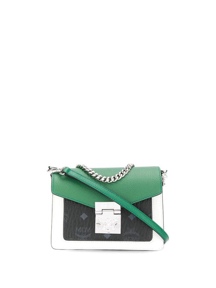 Mcm Mini Colour Block Bag - Green
