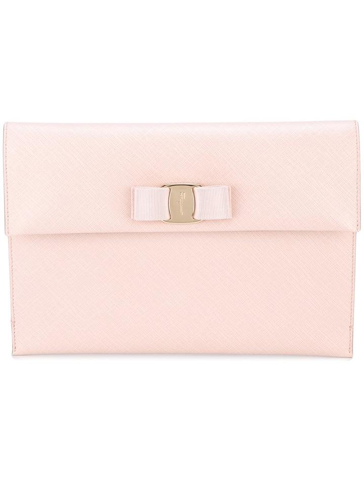 Salvatore Ferragamo Vara Clutch, Women's, Pink/purple, Calf Leather