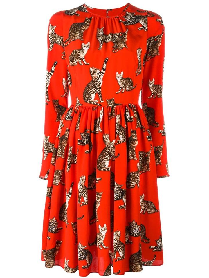 Dolce & Gabbana Cat Print Dress
