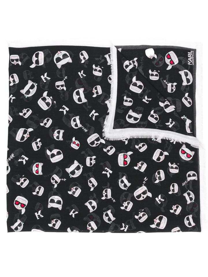 Karl Lagerfeld Ikonik All-over Print Scarf - Black