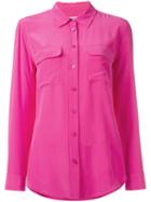 Equipment Button-up Shirt, Women's, Size: Medium, Pink/purple, Silk