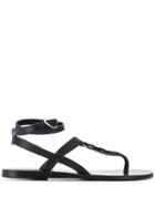 Ancient Greek Sandals Thong Strap Sandals - Black