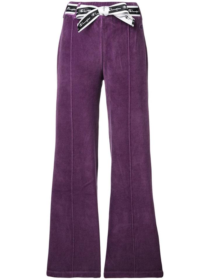 Champion Bow Ribbon Flared Trousers - Purple