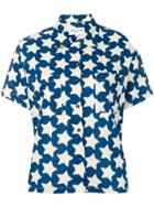 Ymc Star Print Shortsleeved Shirt - Blue