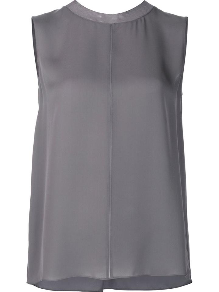Vince Relaxed Fit Tank Top, Women's, Size: Medium, Grey, Silk