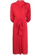 Styland Midi Shirt Dress - Red
