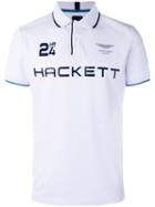 Hackett Logo Print Polo Shirt, Men's, Size: Small, White, Cotton/spandex/elastane