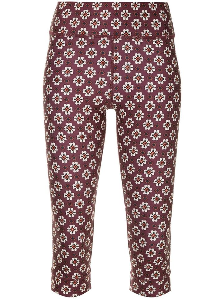 The Upside Cropped Printed Leggings - Purple