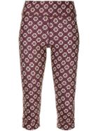 The Upside Cropped Printed Leggings - Purple