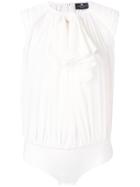 Elisabetta Franchi Frill-trim Sleeveless Top - White