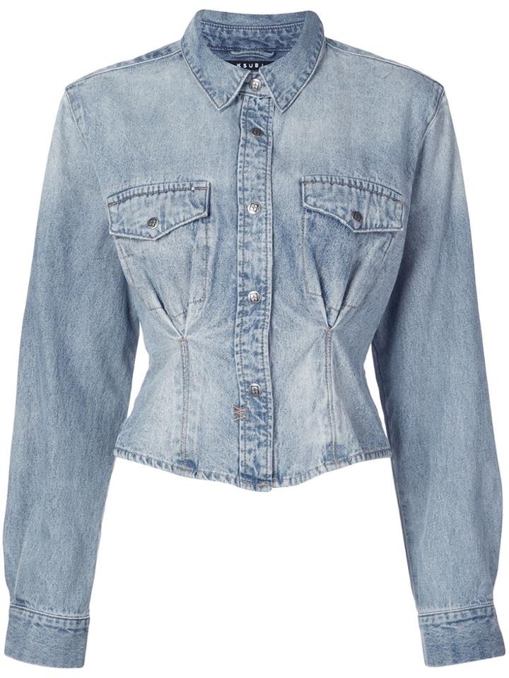 Ksubi Ruched Waist Denim Shirt - Blue
