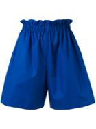 Fendi Wide Leg Shorts, Women's, Size: 42, Blue, Cotton