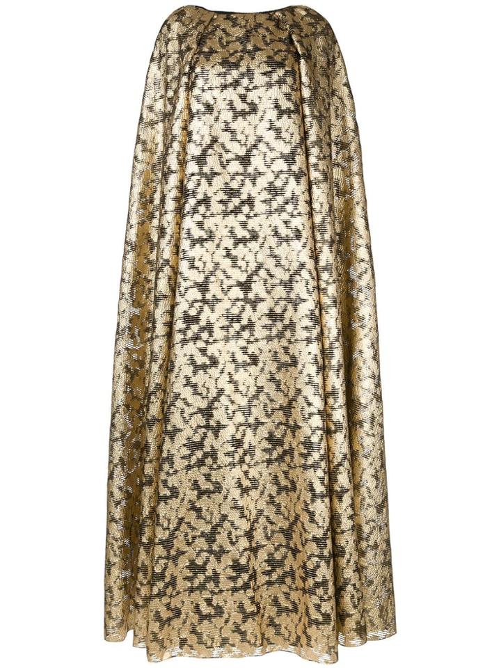 Ingie Paris Metallic Cape Dress - Gold