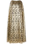 Ingie Paris Metallic Cape Dress - Gold