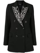 Amiri Double-breasted Embroidered Blazer - Black