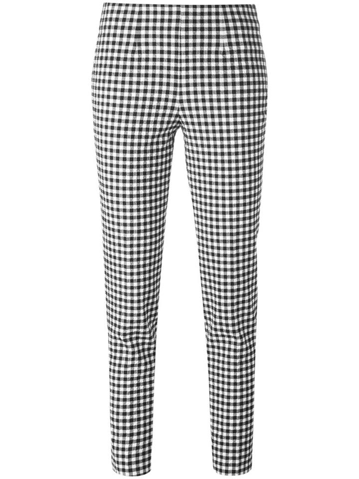 Incotex Checked Cropped Trousers, Women's, Size: 44, Blue, Cotton/spandex/elastane/nylon