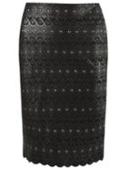 Andrea Bogosian Lace Midi Skirt, Women's, Size: P, Black, Leather
