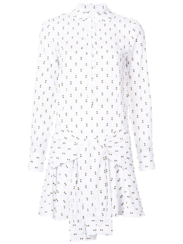 Derek Lam 10 Crosby Tie-waist Shirtdress With Button Detail - White