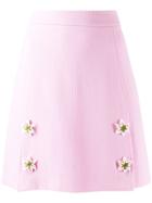 Dolce & Gabbana Flower Appliqué Mini Skirt - Pink