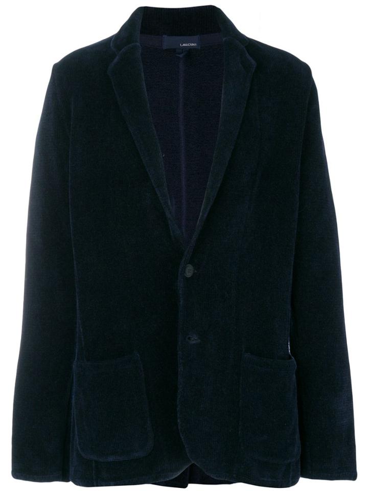 Lardini Woven Blazer Cardigan - Blue