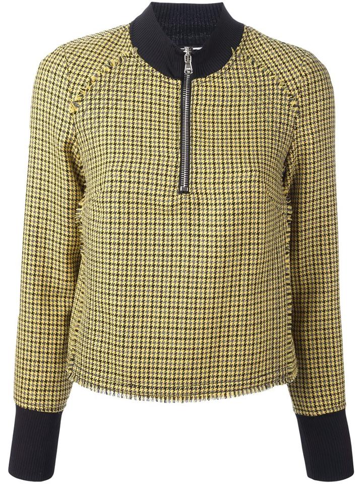 3.1 Phillip Lim High Collar Houndstooth Top