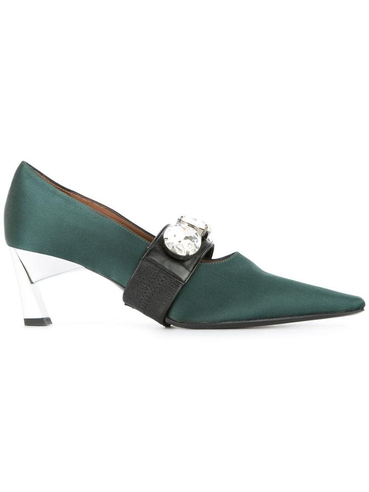 Marni Crystal Buckle Pumps - Green
