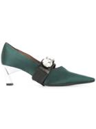 Marni Crystal Buckle Pumps - Green