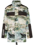 Off-white Lake Print Cotton Blend Military Jacket - Green